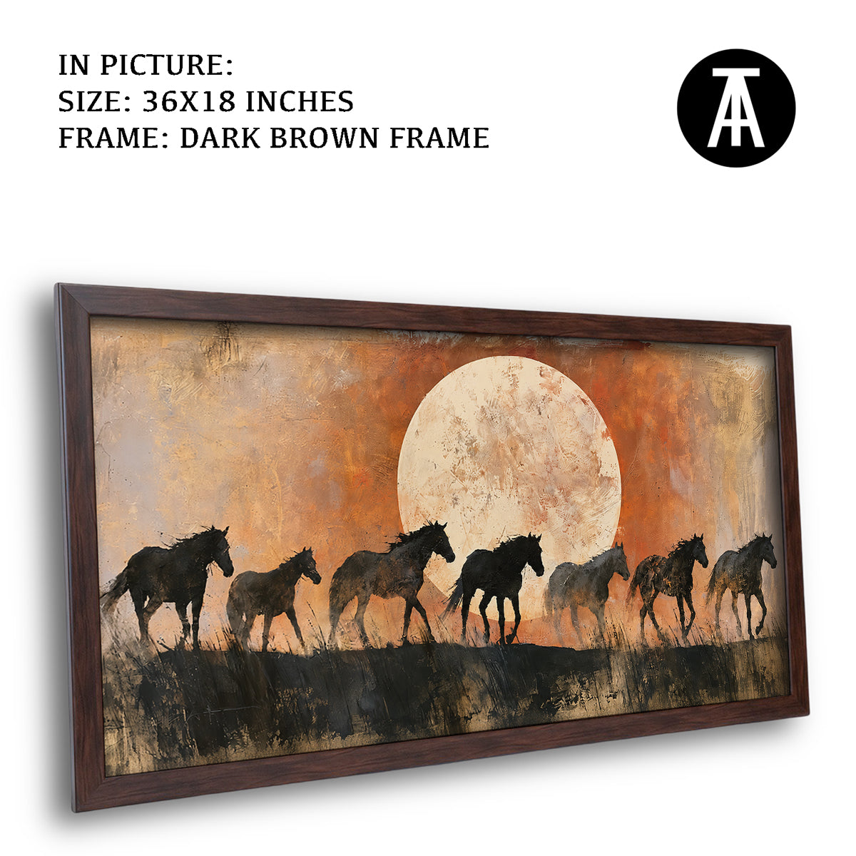 Artwork in Dark Brown Frame