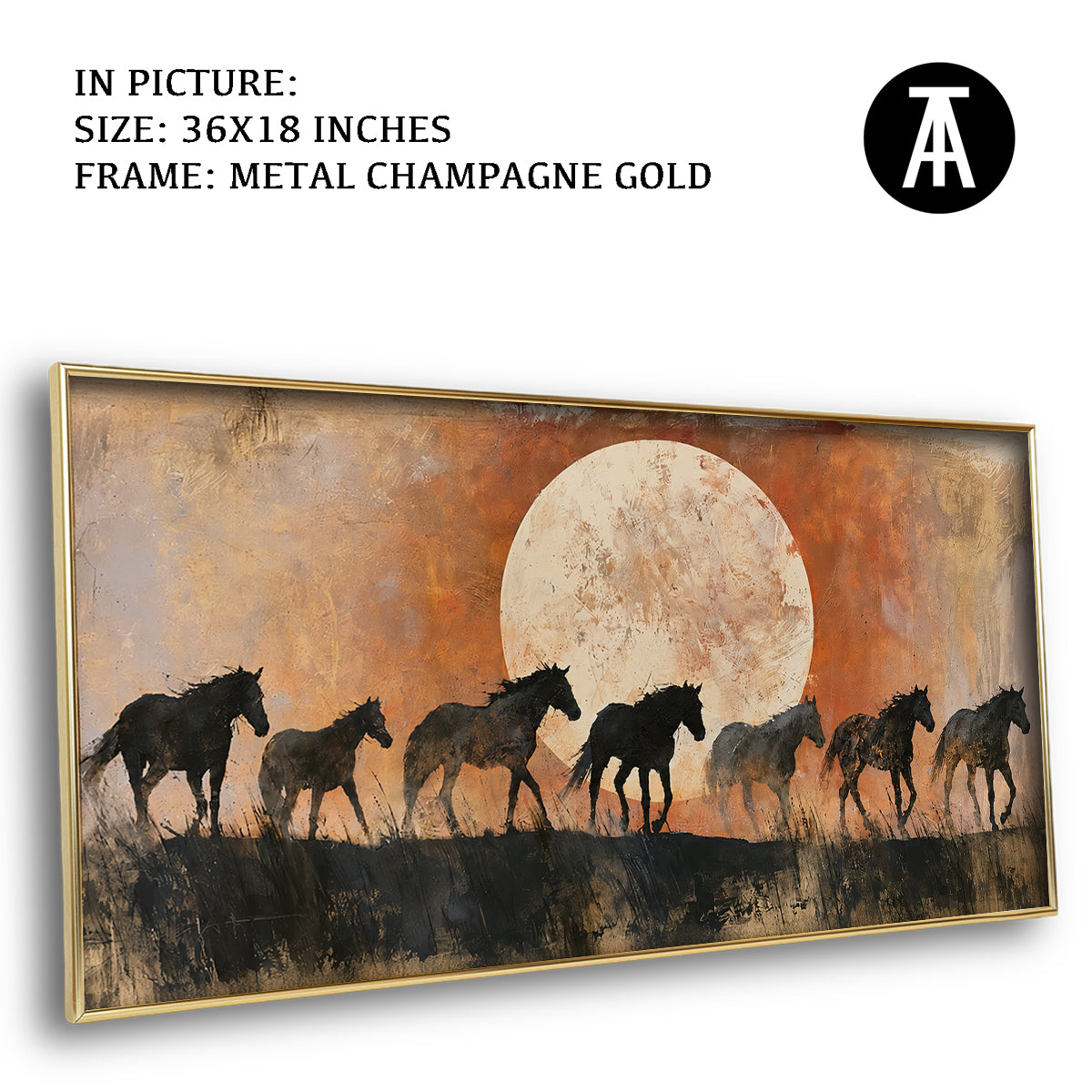Artwork in Metal Champagne Gold Frame