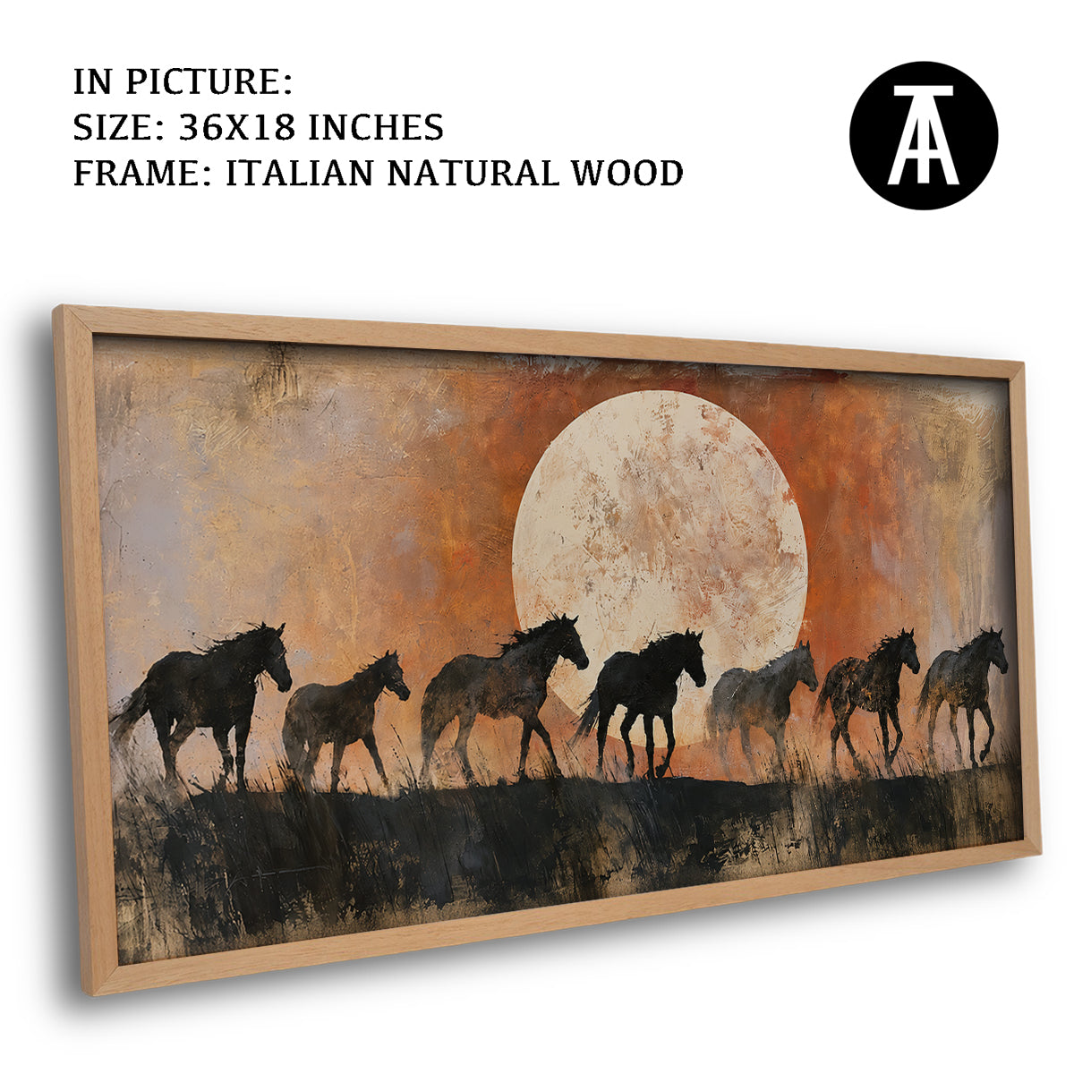 Artwork in Natural Wood Frame