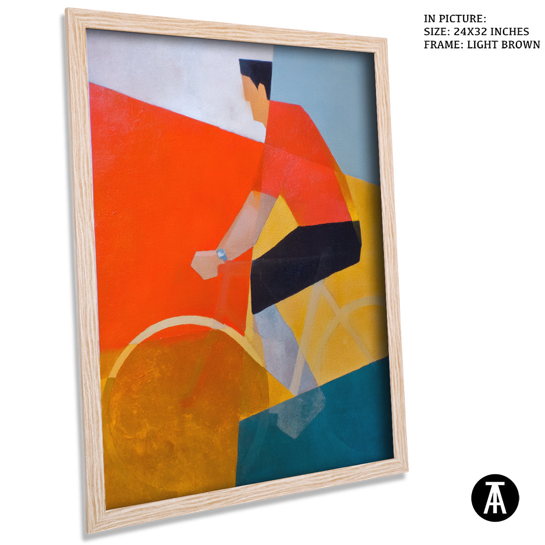 Artwork in Light Brown Frame