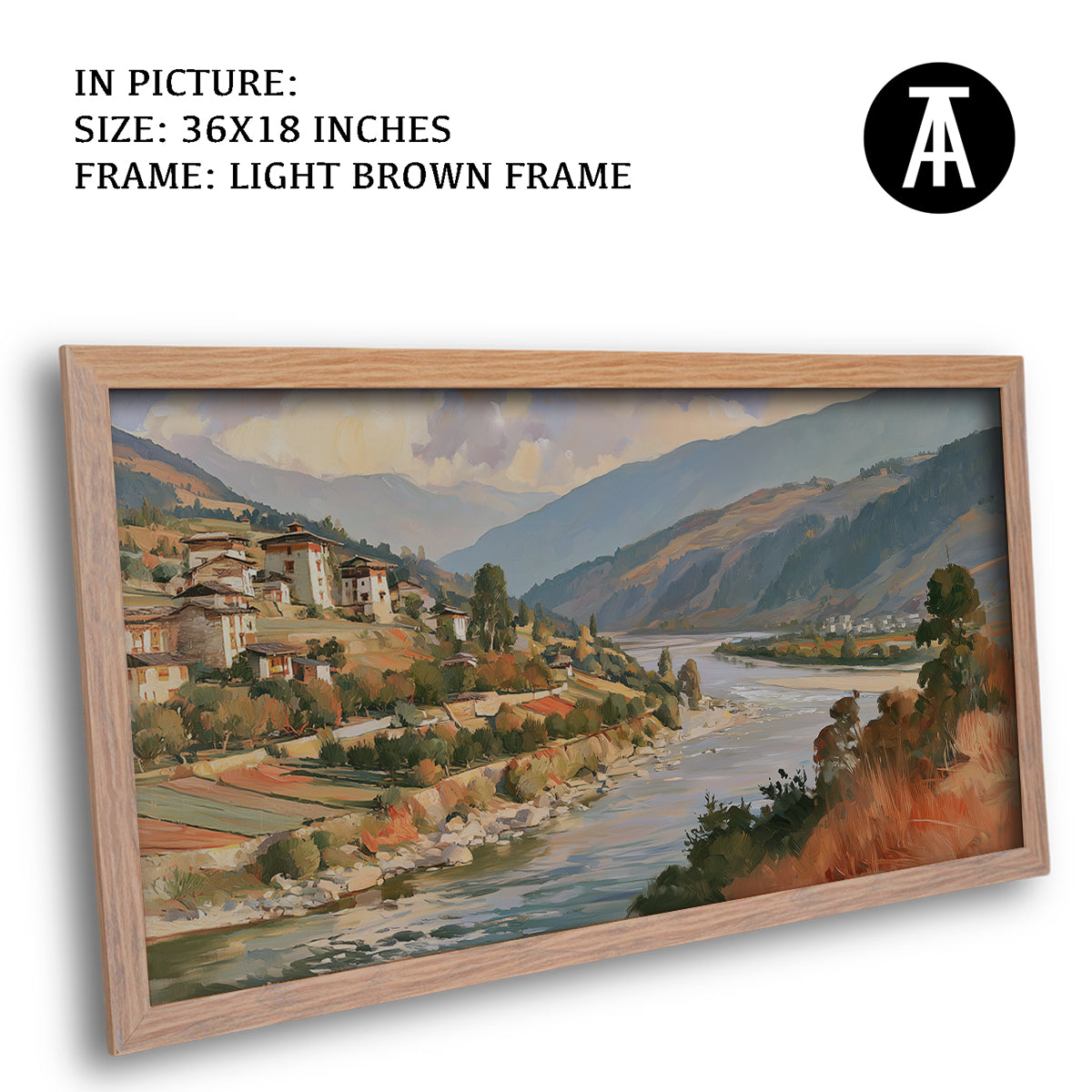 Artwork in Light Brown Frame