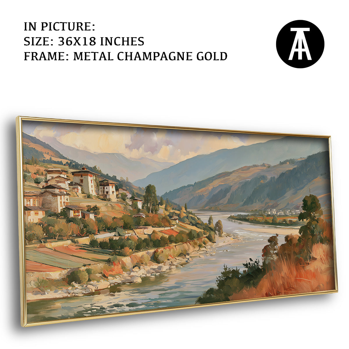 Artwork in Metal Champagne Gold Frame
