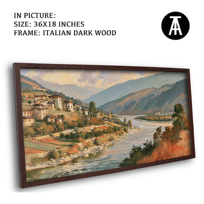 Artwork in Dark Wood Frame