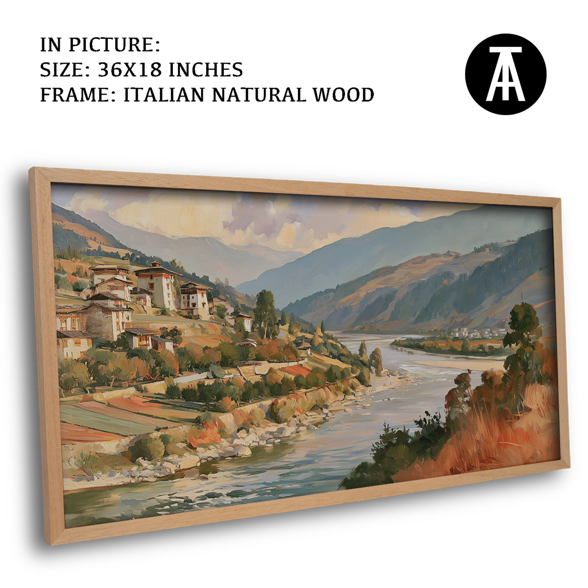 Artwork in Natural Wood Frame