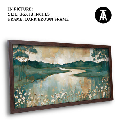 Artwork in Dark Brown Frame