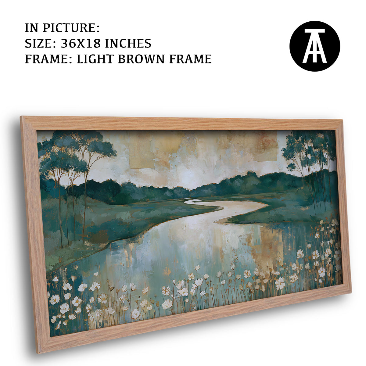 Artwork in Light Brown Frame