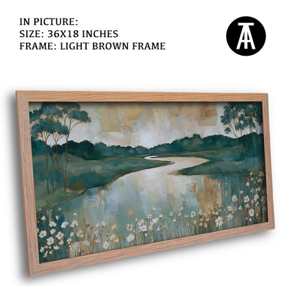Artwork in Light Brown Frame