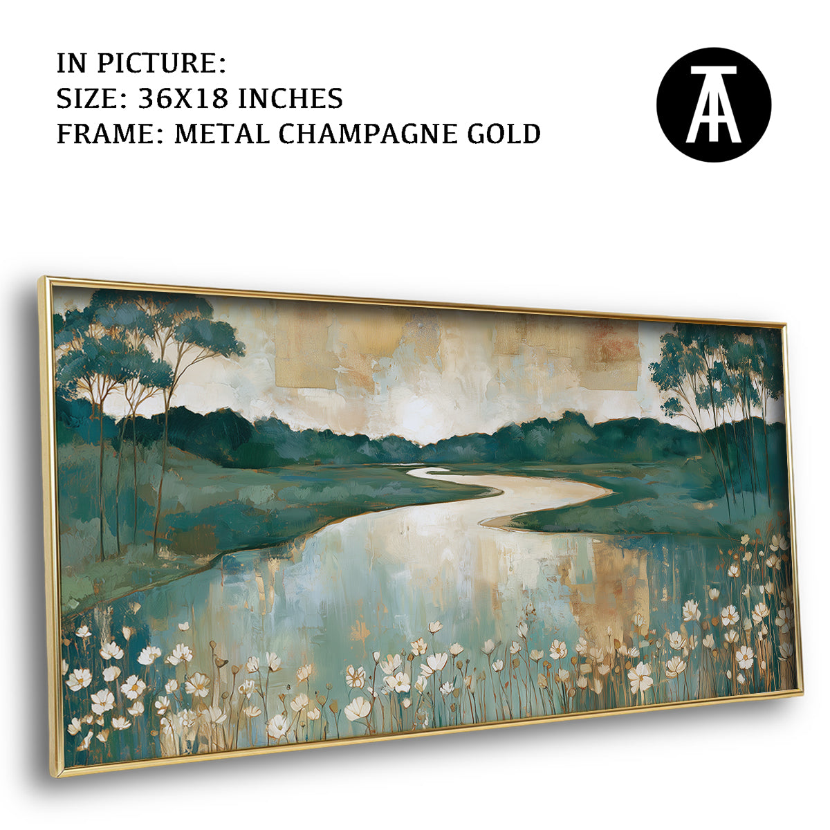 Artwork in Metal Champagne Gold Frame