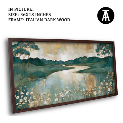Artwork in Dark Wood Frame