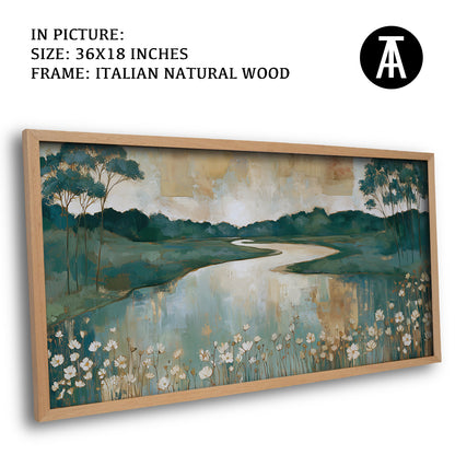 Artwork in Natural Wood Frame