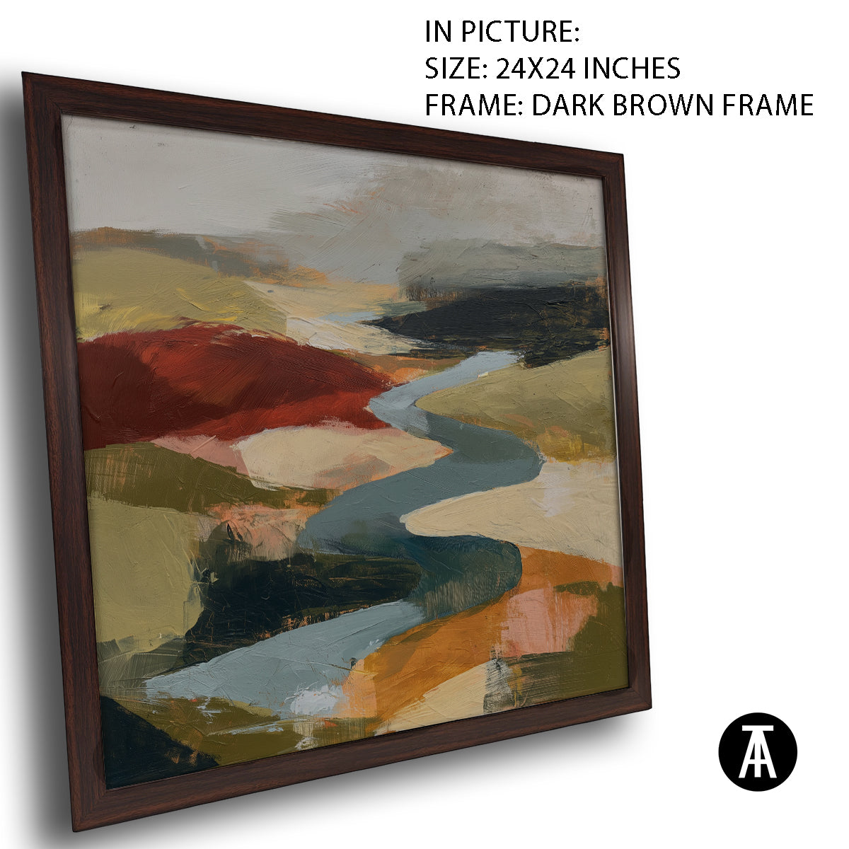 Artwork in Dark Brown Frame