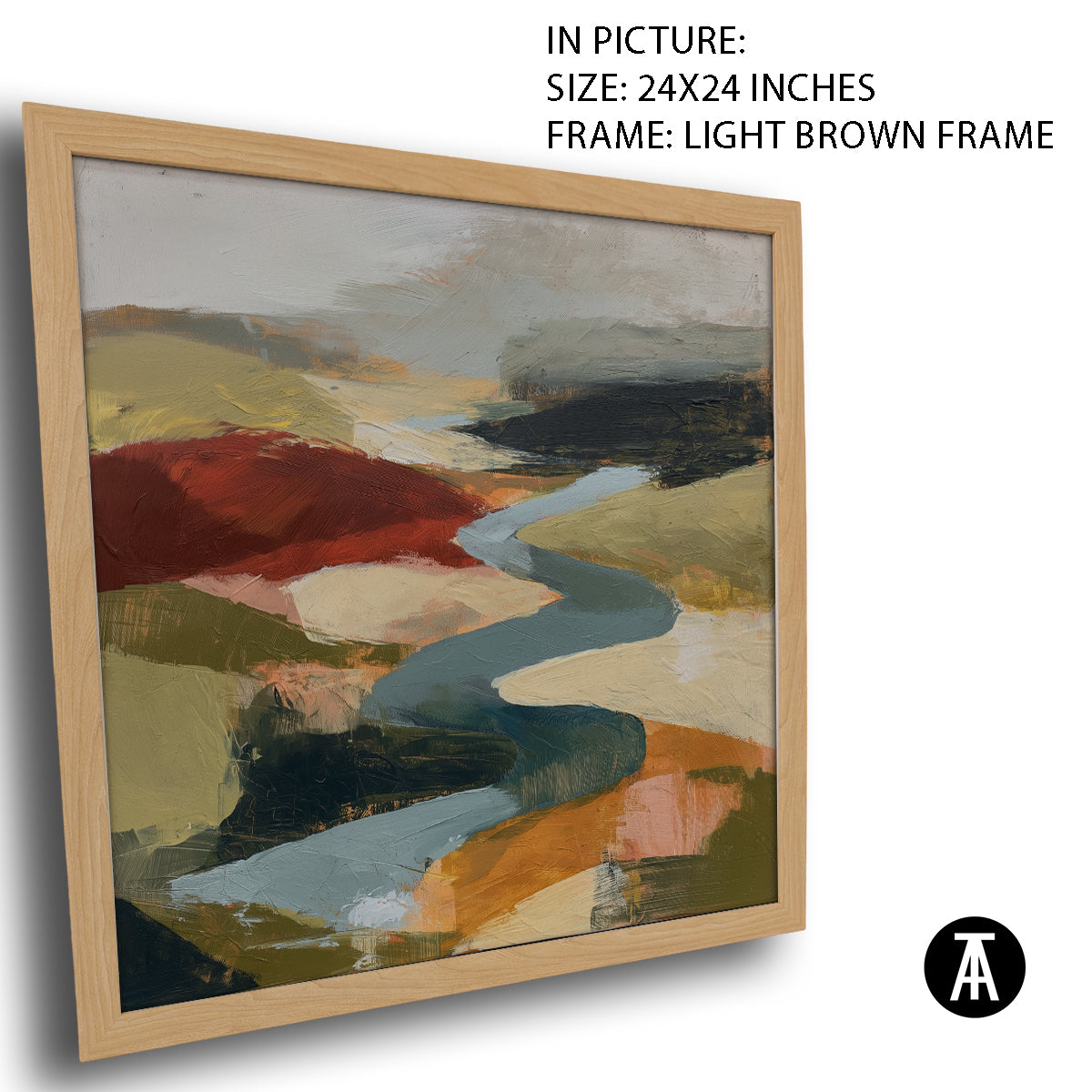Artwork in Light Brown Frame