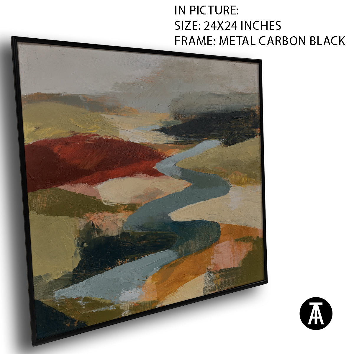 Artwork in Carbon Black Metal Frame