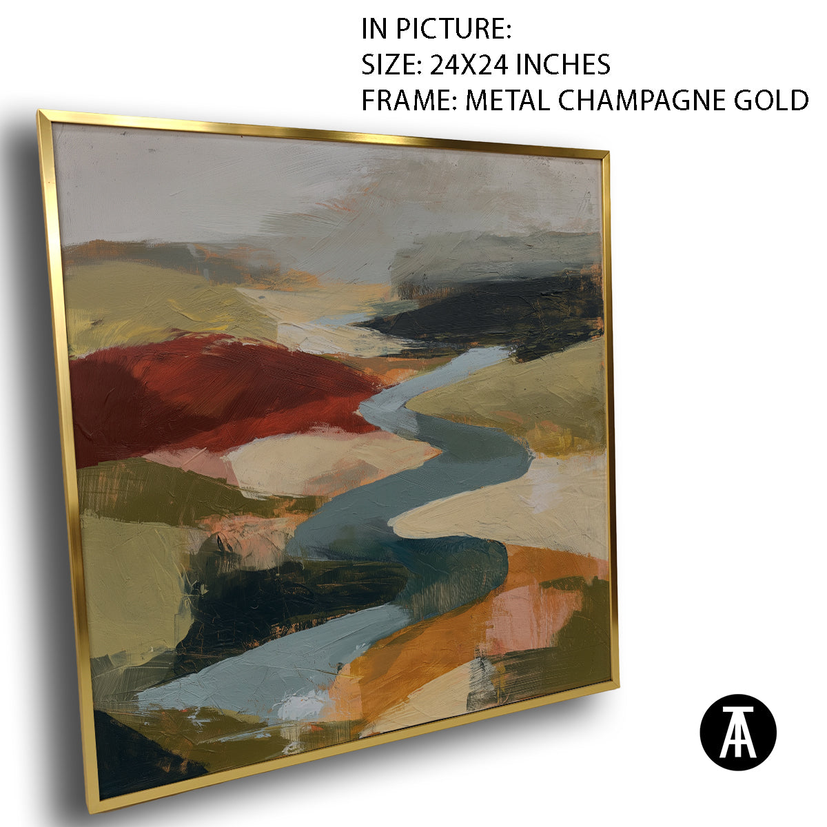 Artwork in Metal Champagne Gold Frame