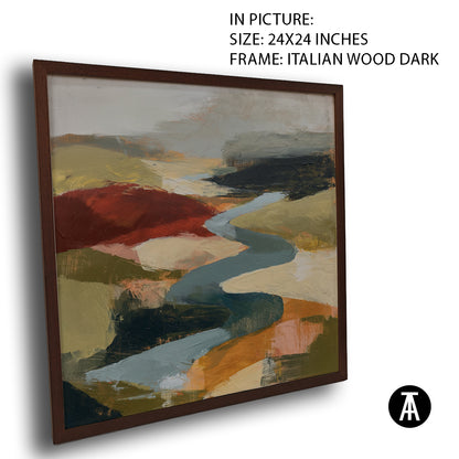 Artwork in Dark Wood Frame