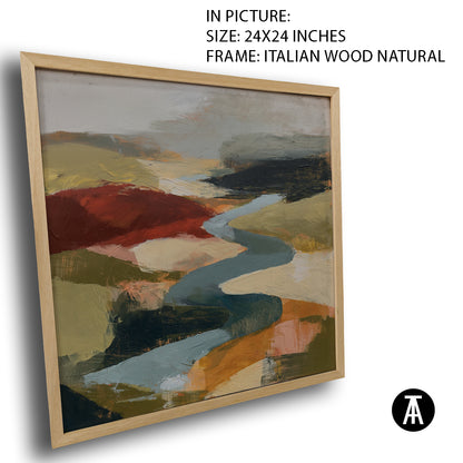 Artwork in Natural Wood Frame
