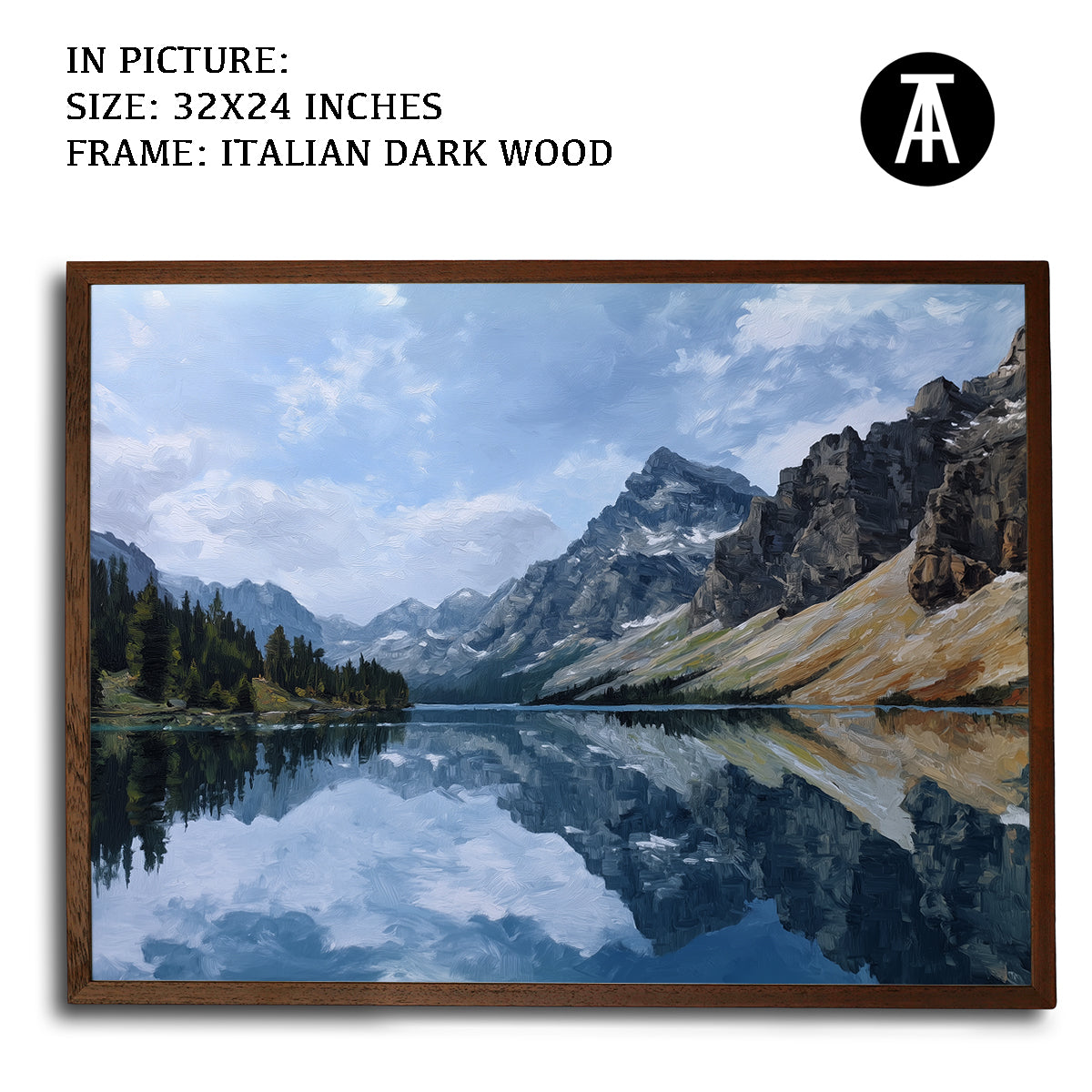 Artwork in Dark Wood Frame