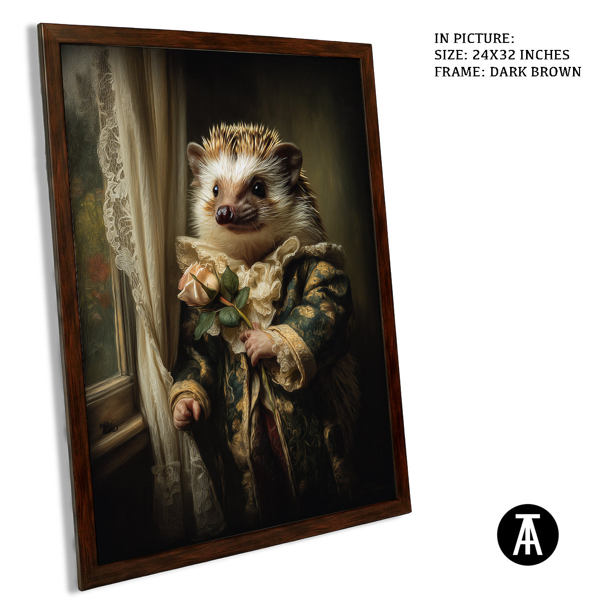 Artwork in Dark Brown Frame