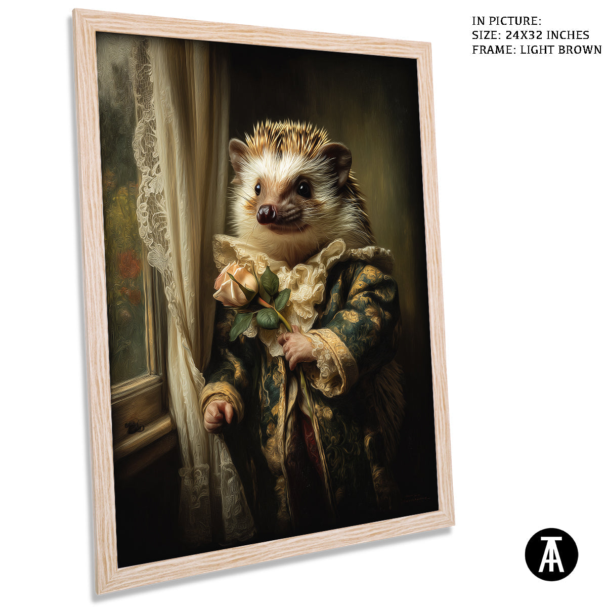 Artwork in Light Brown Frame