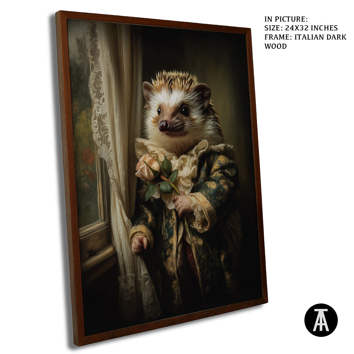 Artwork in Dark Wood Frame