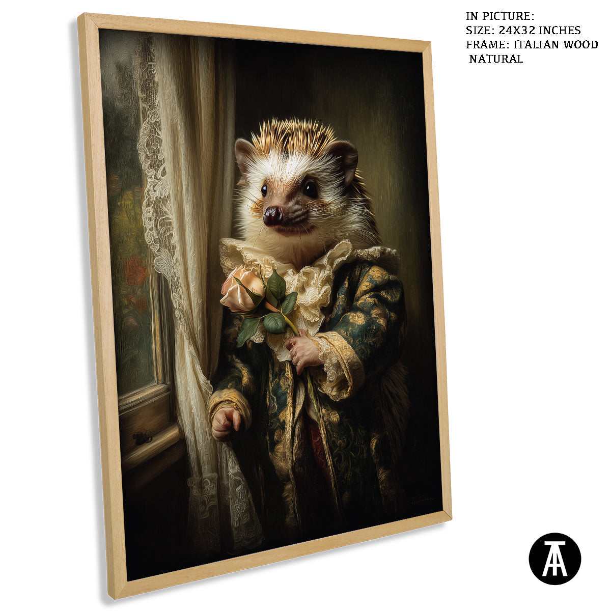 Artwork in Natural Wood Frame