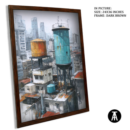 Artwork in Dark Brown Frame