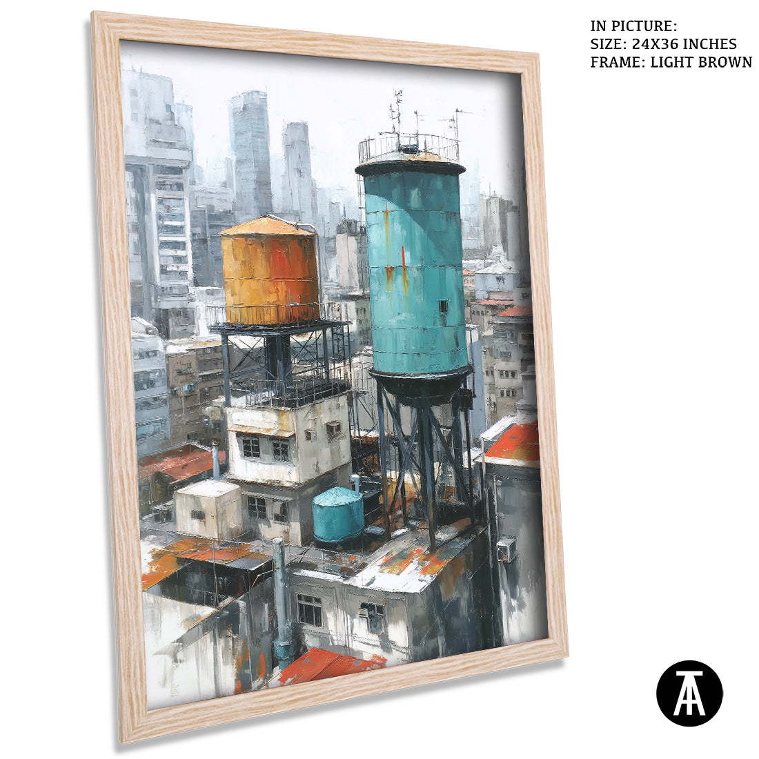 Artwork in Light Brown Frame