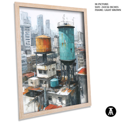 Artwork in Light Brown Frame