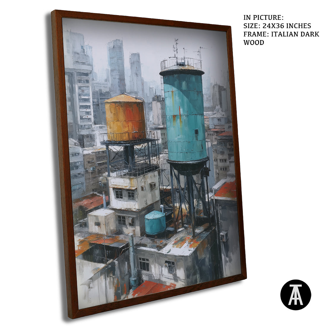Artwork in Dark Wood Frame