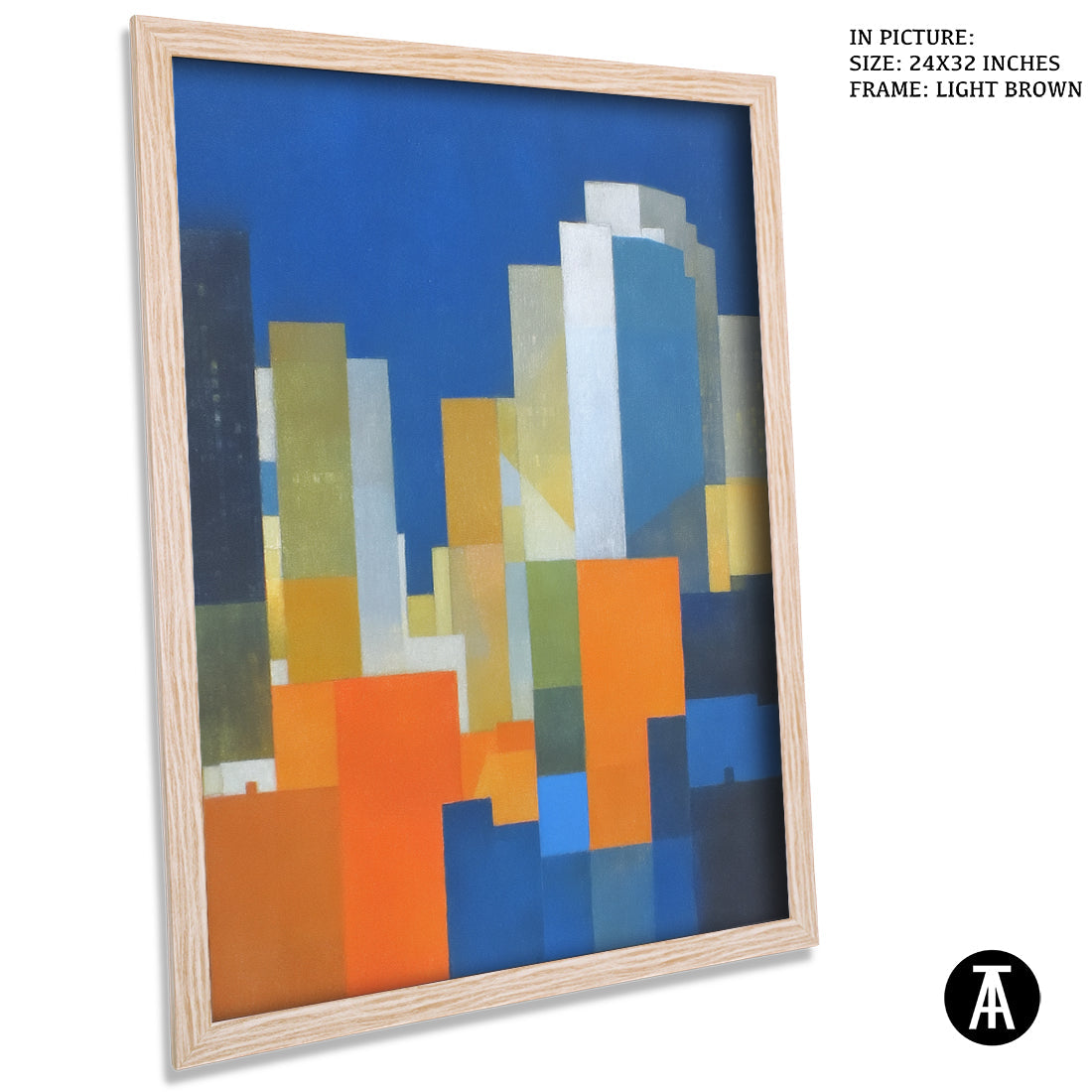 Artwork in Light Brown Frame