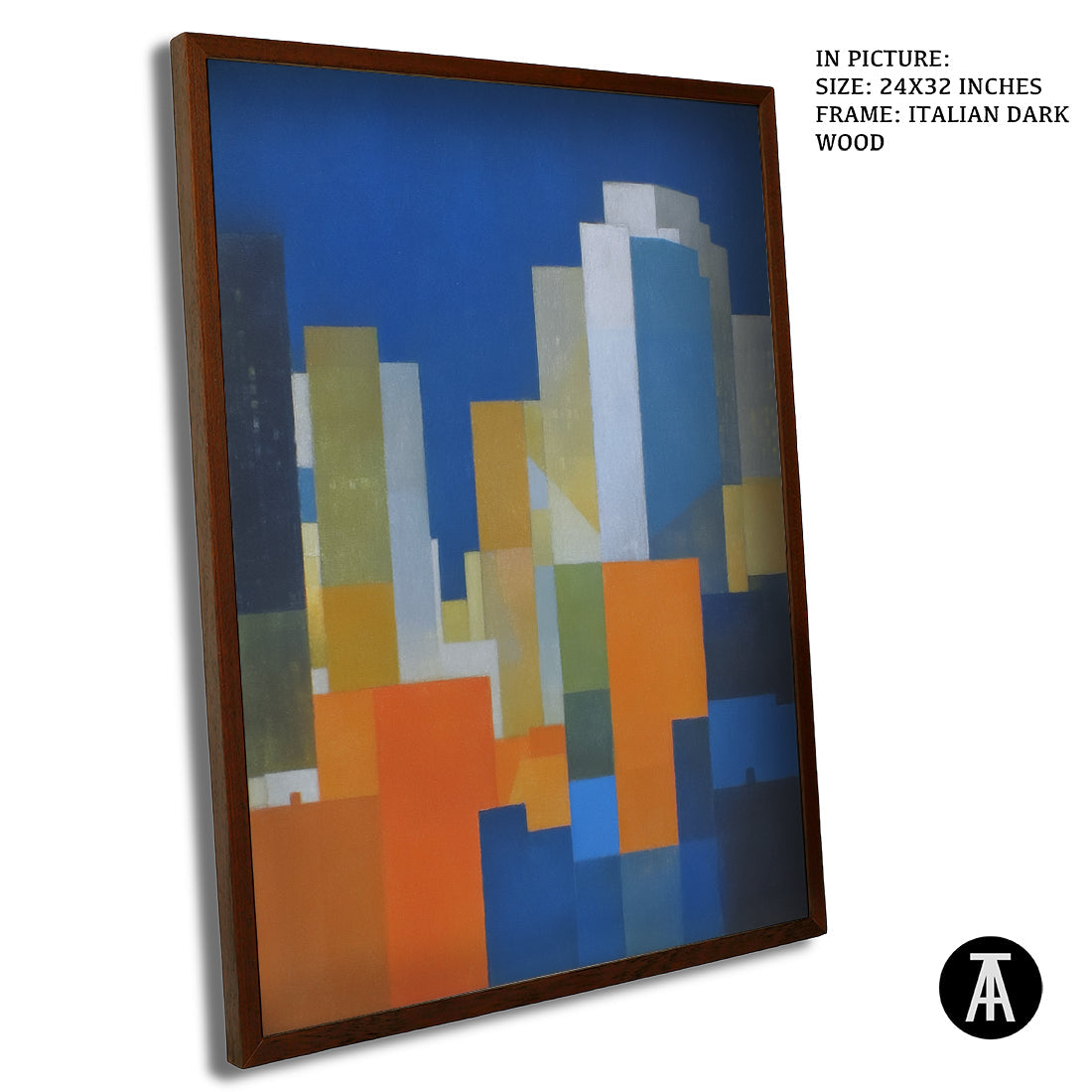 Artwork in Dark Wood Frame