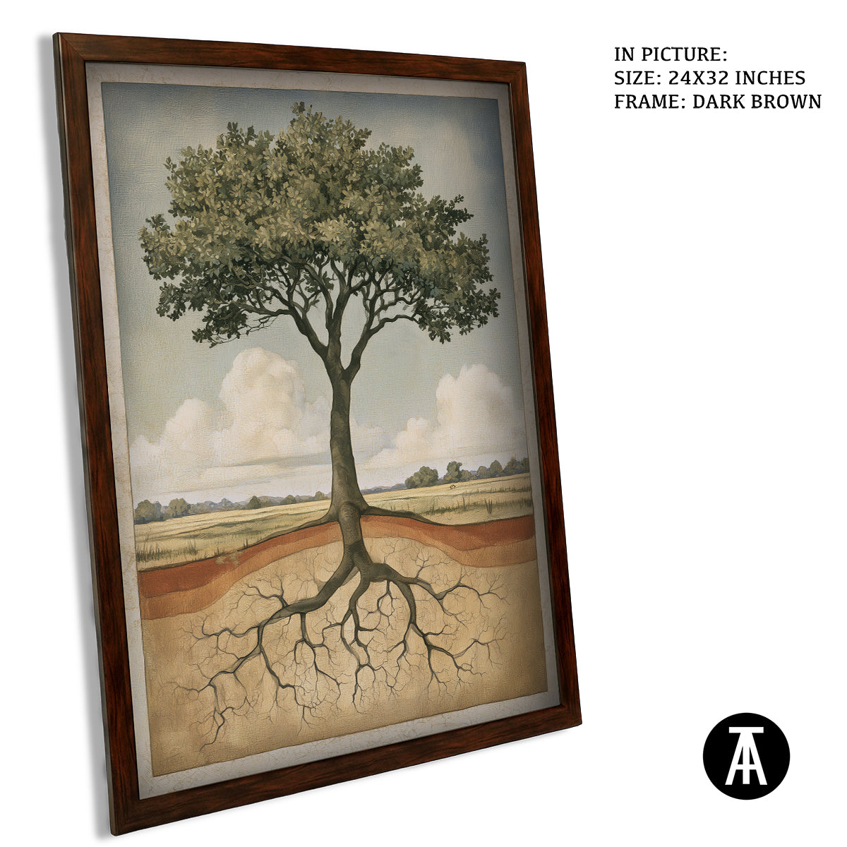 Artwork in Dark Brown Frame