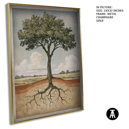 Artwork in Metal Champagne Gold Frame
