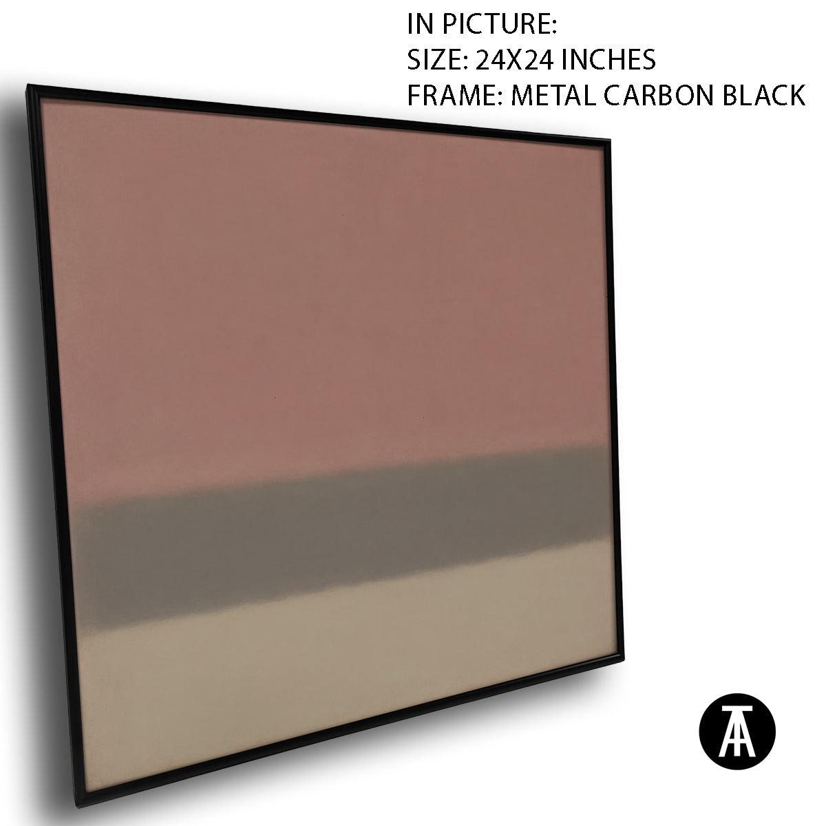 Artwork in Carbon Black Metal Frame