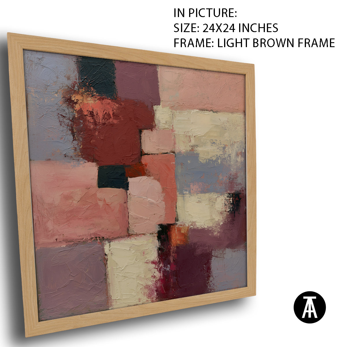 Artwork in Light Brown Frame
