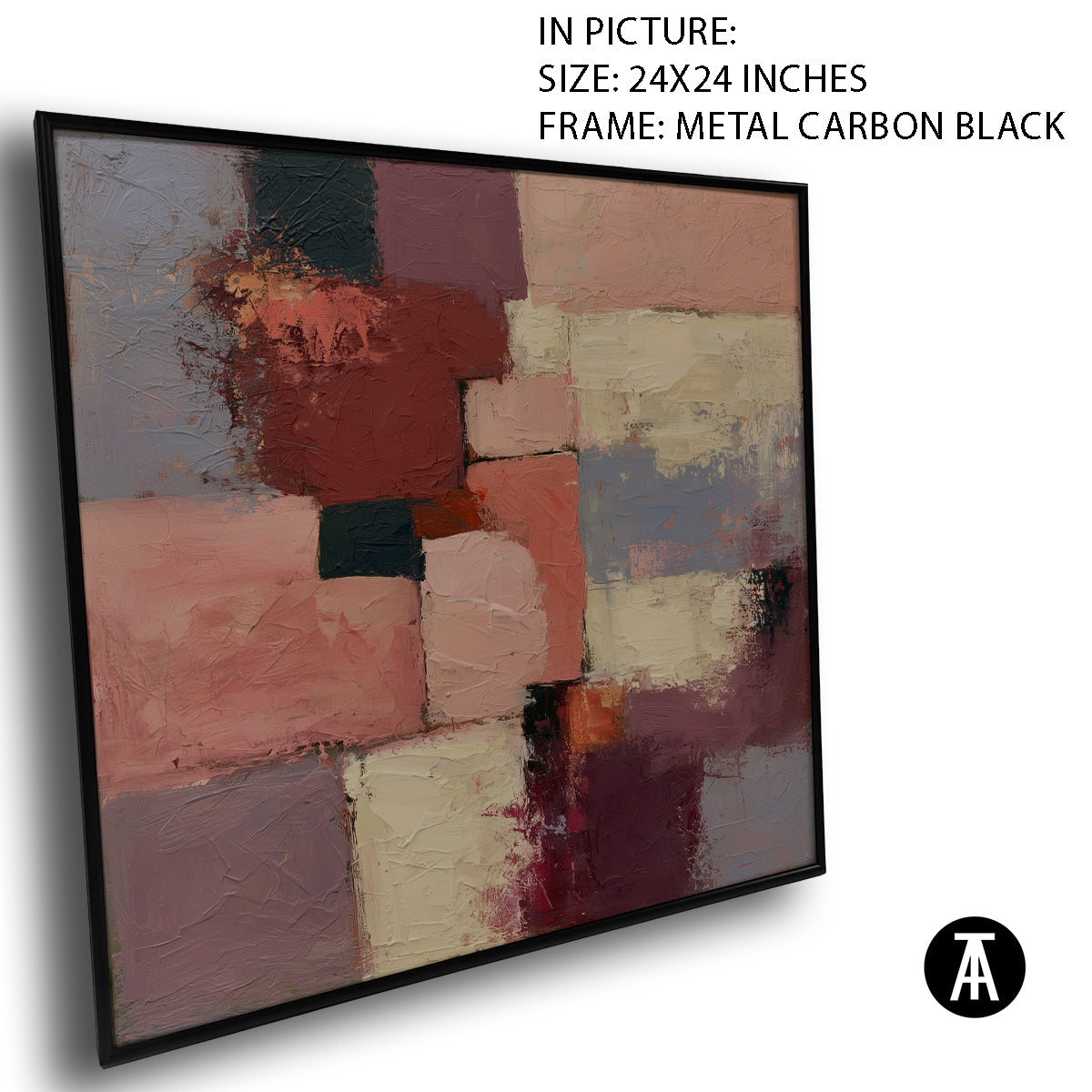 Artwork in Carbon Black Metal Frame