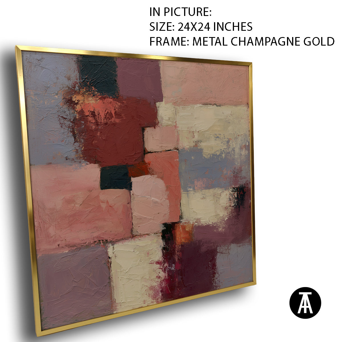 Artwork in Metal Champagne Gold Frame
