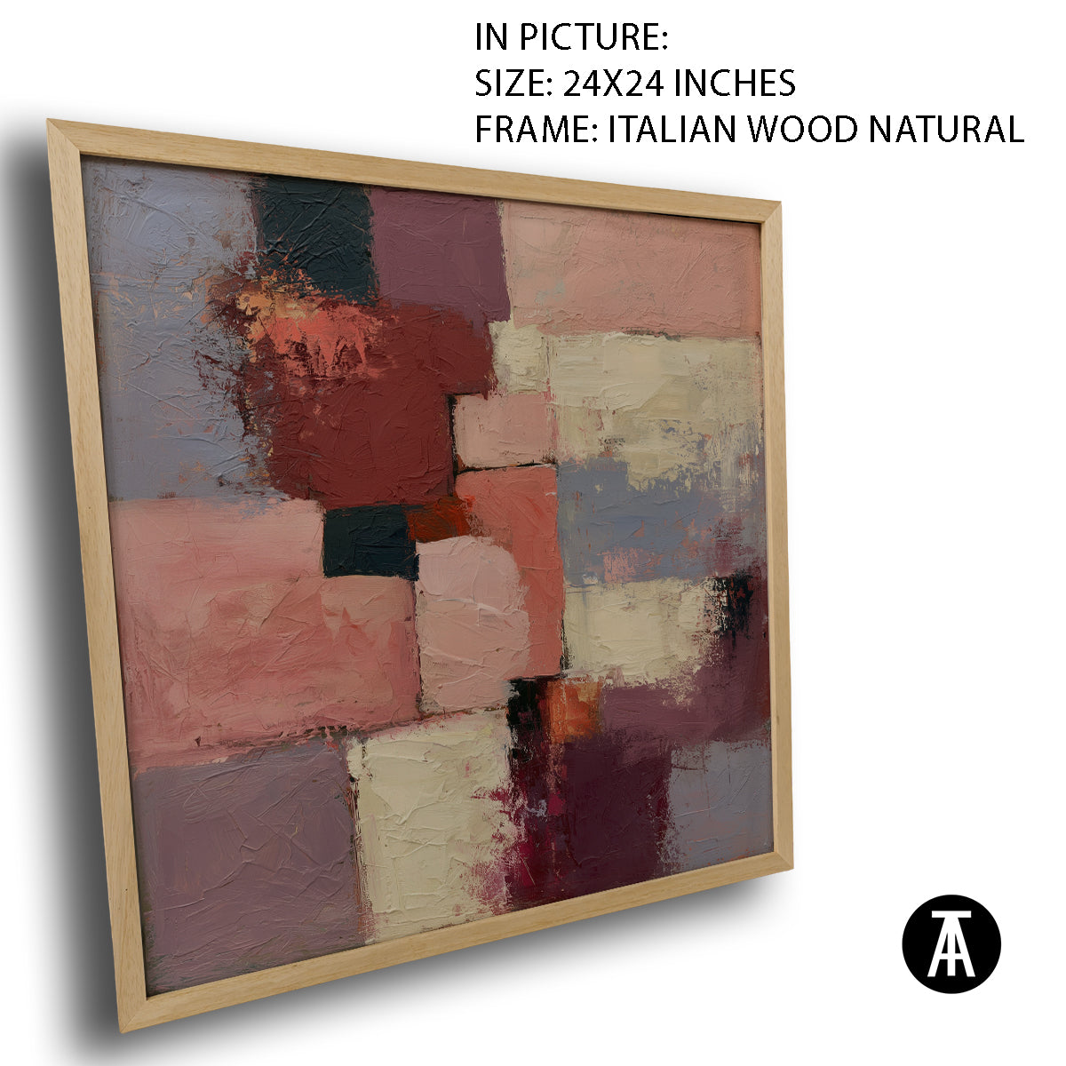 Artwork in Natural Wood Frame