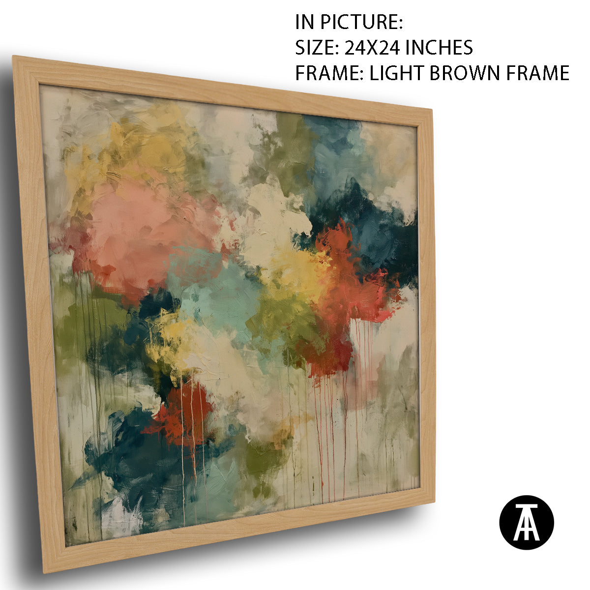 Artwork in Light Brown Frame