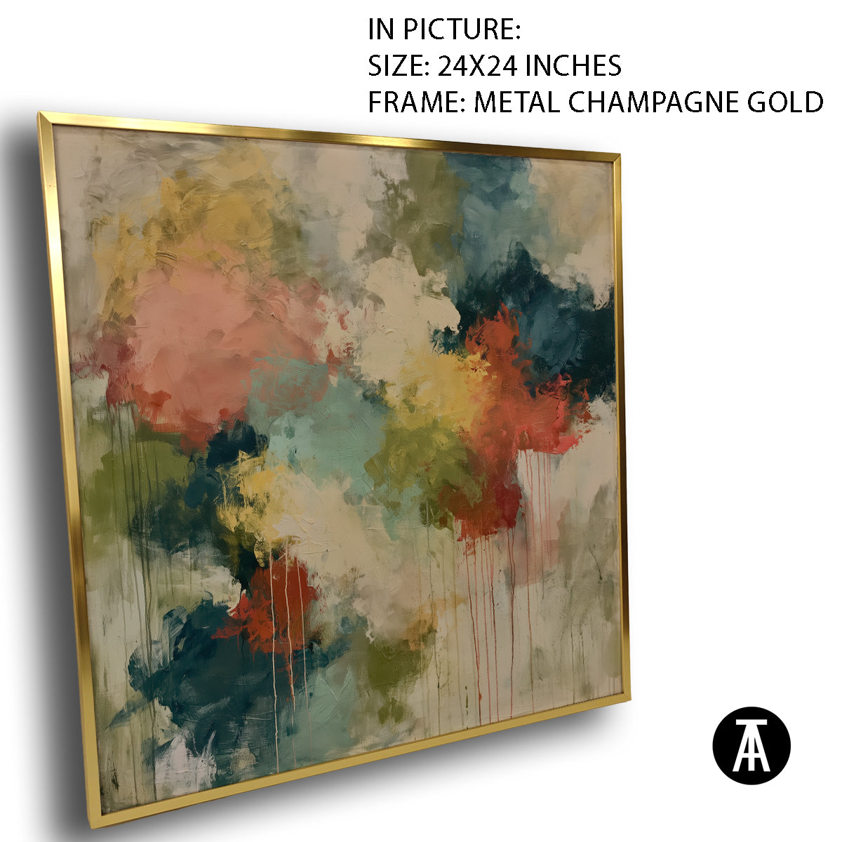 Artwork in Metal Champagne Gold Frame