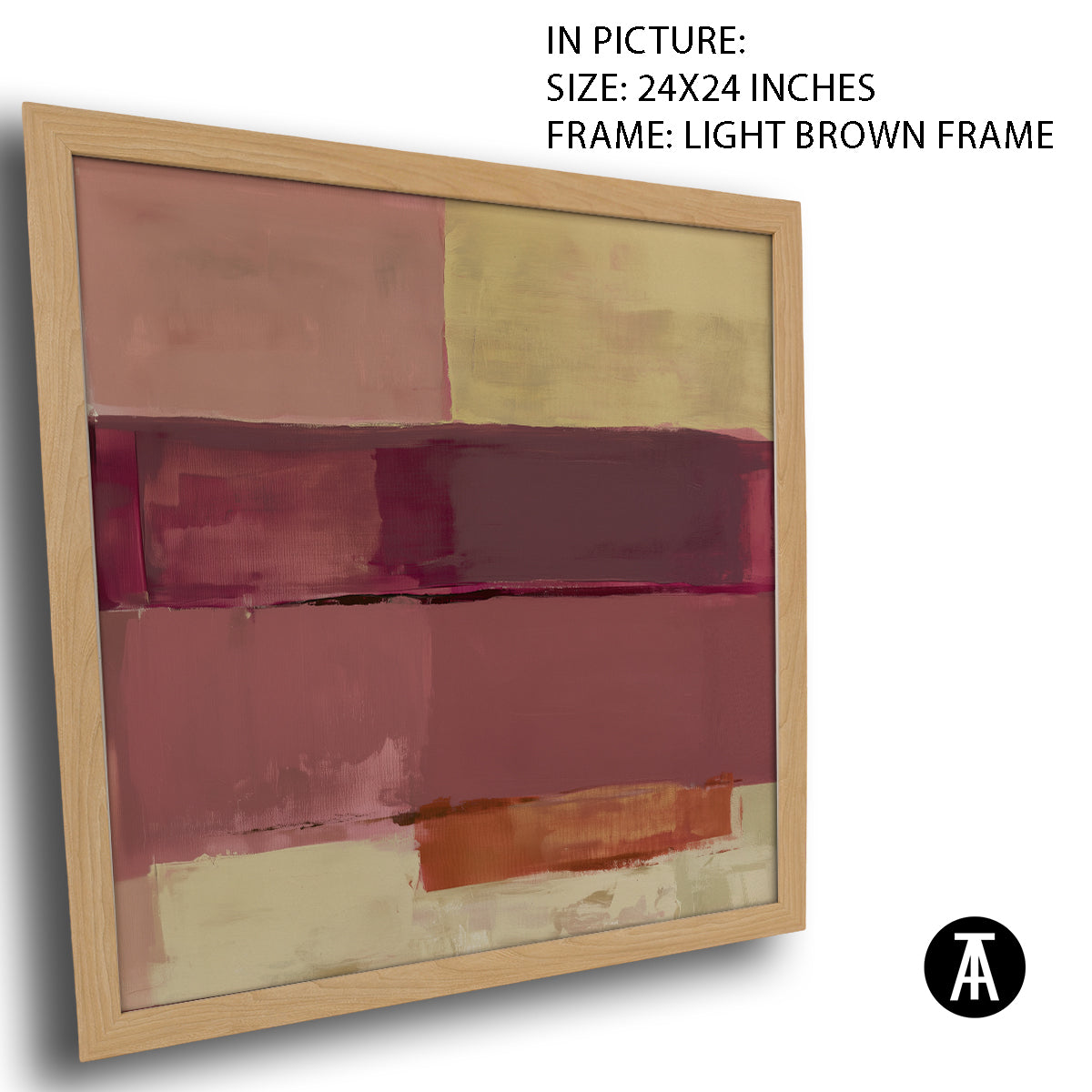 Artwork in Light Brown Frame