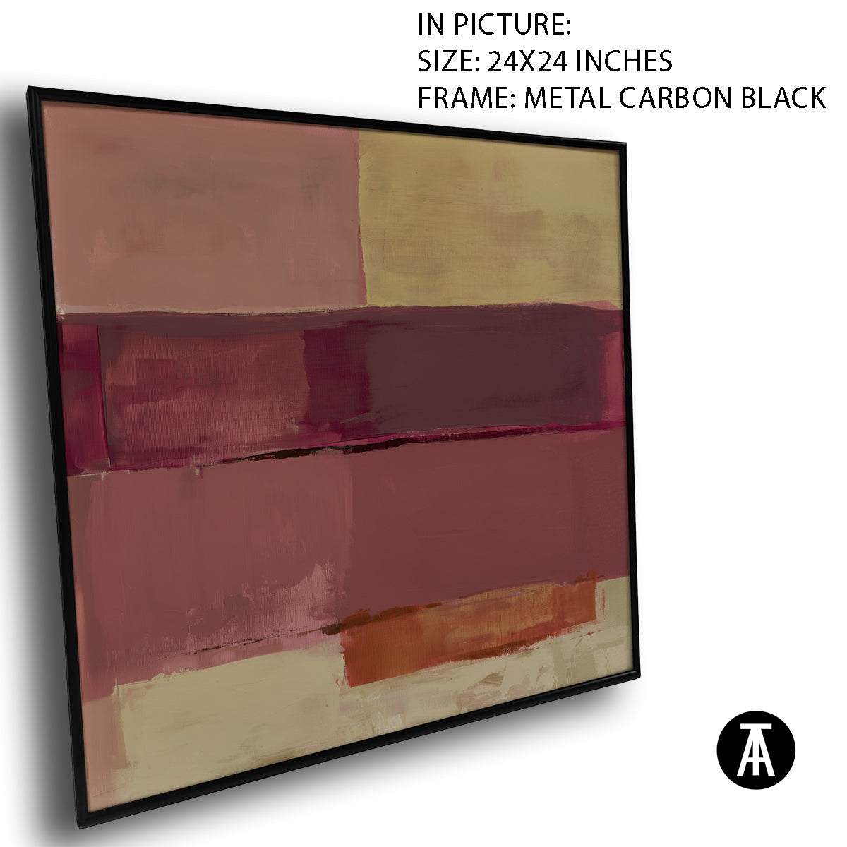 Artwork in Carbon Black Metal Frame