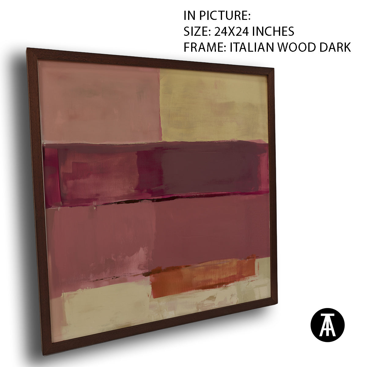 Artwork in Dark Wood Frame