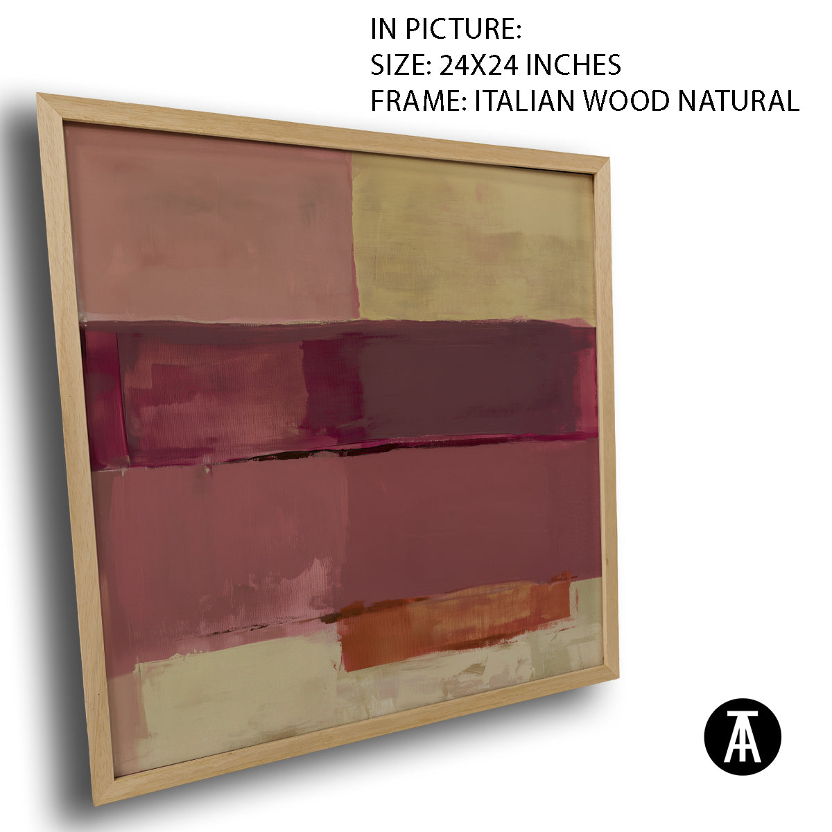 Artwork in Natural Wood Frame