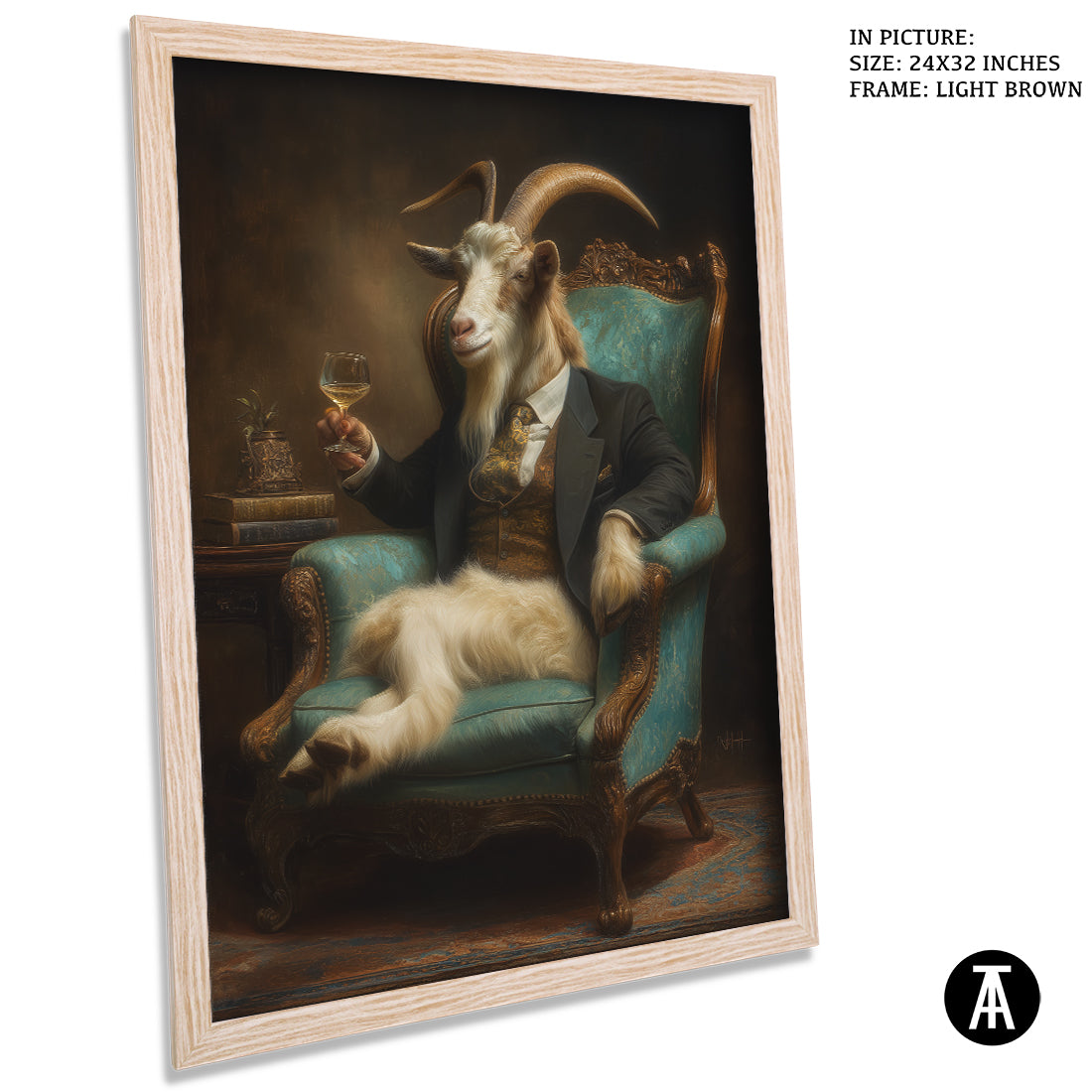 Sample Artwork in Light Brown Frame