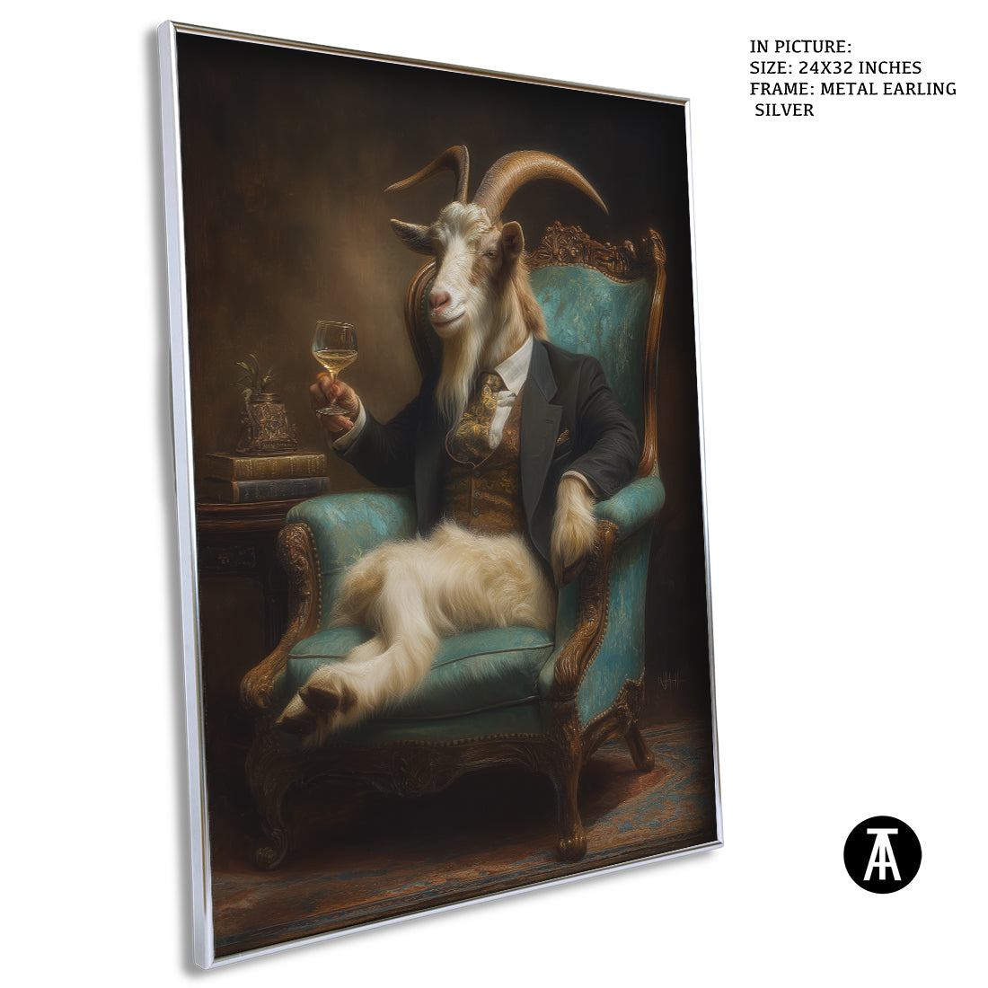 Sample Artwork in Earling Silver Metal Frame