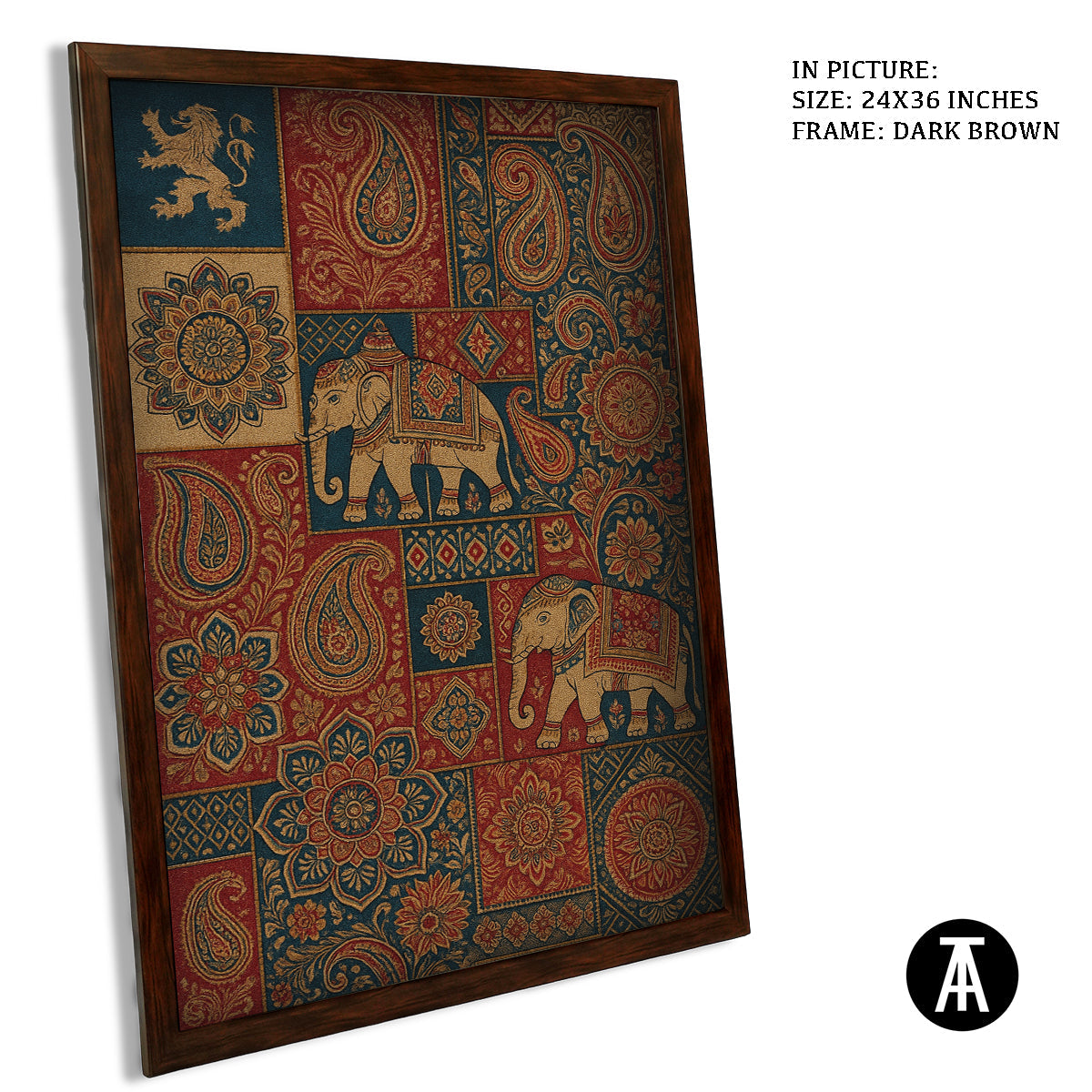 Artwork in Dark Brown Frame