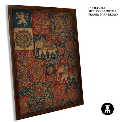 Artwork in Dark Brown Frame