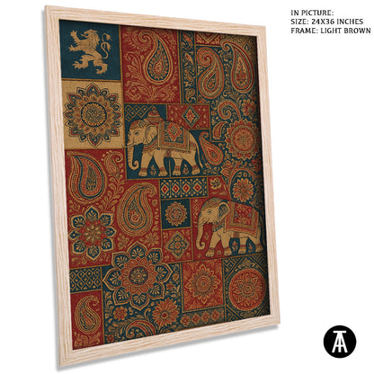 Artwork in Light Brown Frame