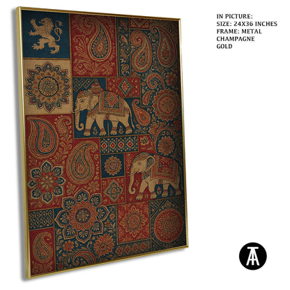 Artwork in Metal Champagne Gold Frame